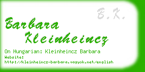 barbara kleinheincz business card